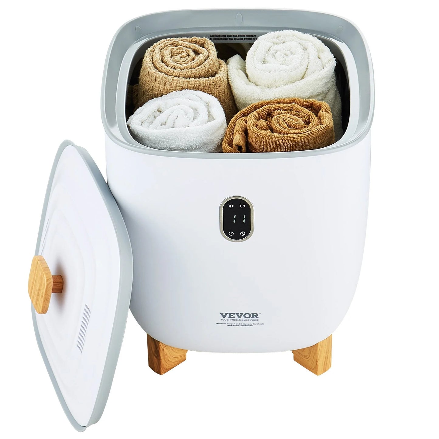 VEVOR 25L Towel Warmer with Dual Heating Modes, Auto Shut Off Timer, Bottom Heating Columns, LED Display - Ideal for Towels, Bathrobes, Blankets, and Pajamas in Bathroom and Spa Settings