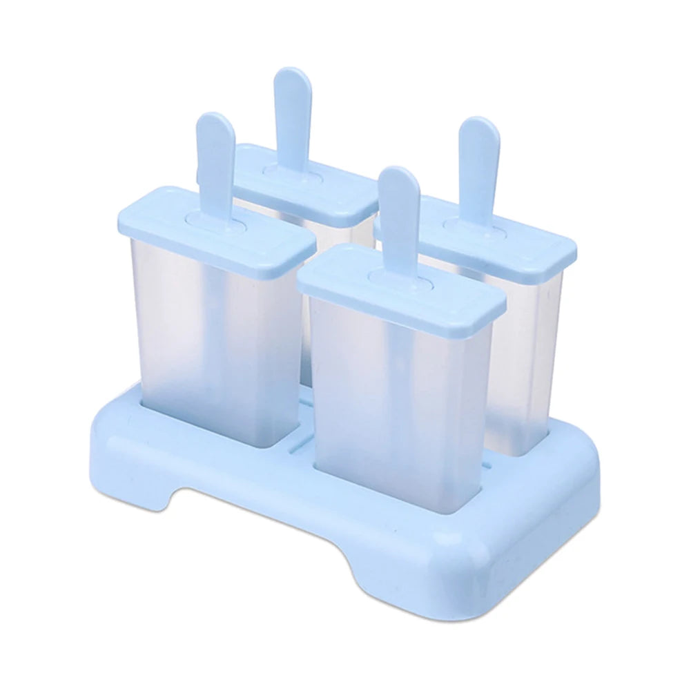 DIY Ice Cream Popsicle Mold - Homemade Ice Cream Maker with Plastic Sticks and Ice Cube Tray Kitchen Gadget