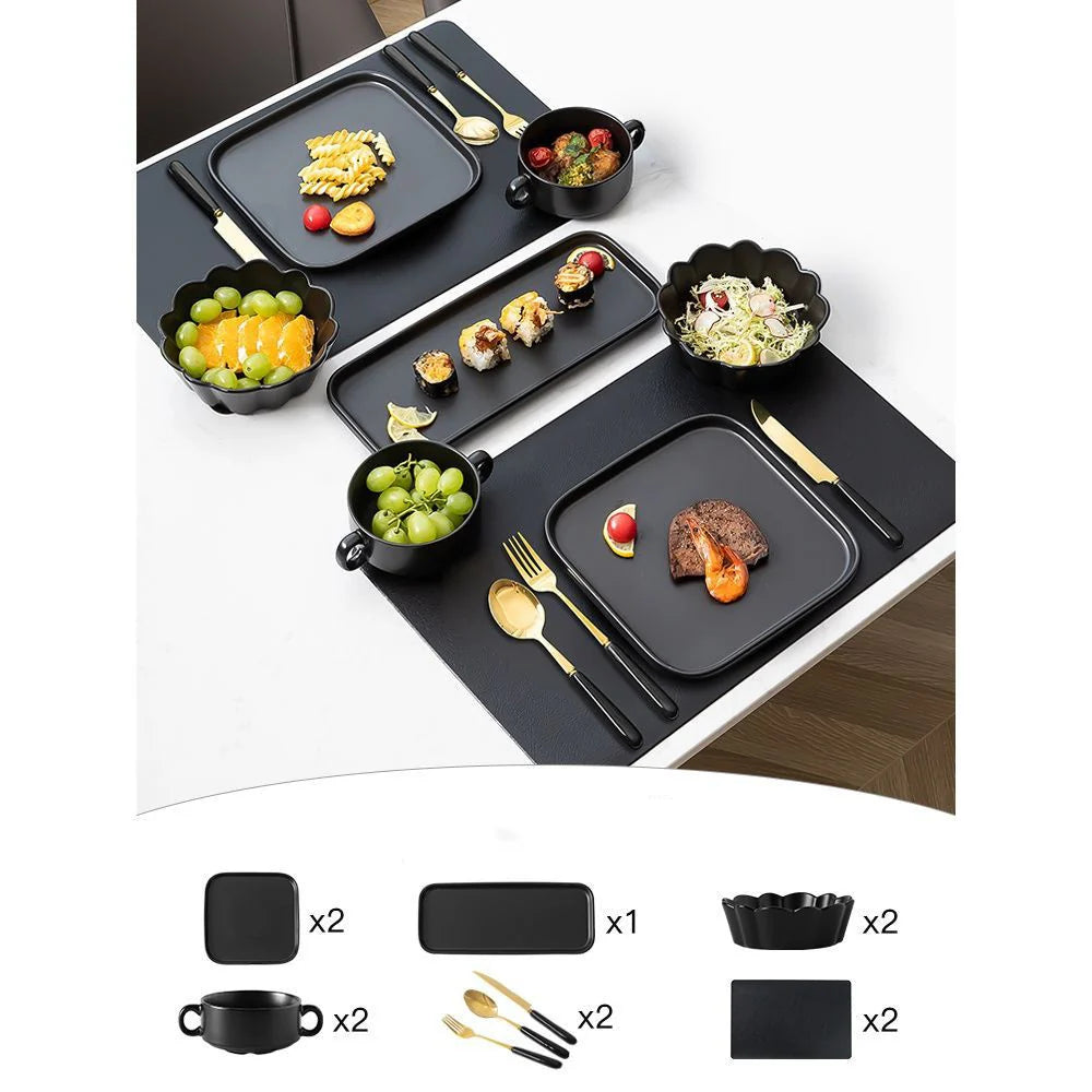 Sophisticated Continental Dining Set with Complete Steak Knife and Dish Collection