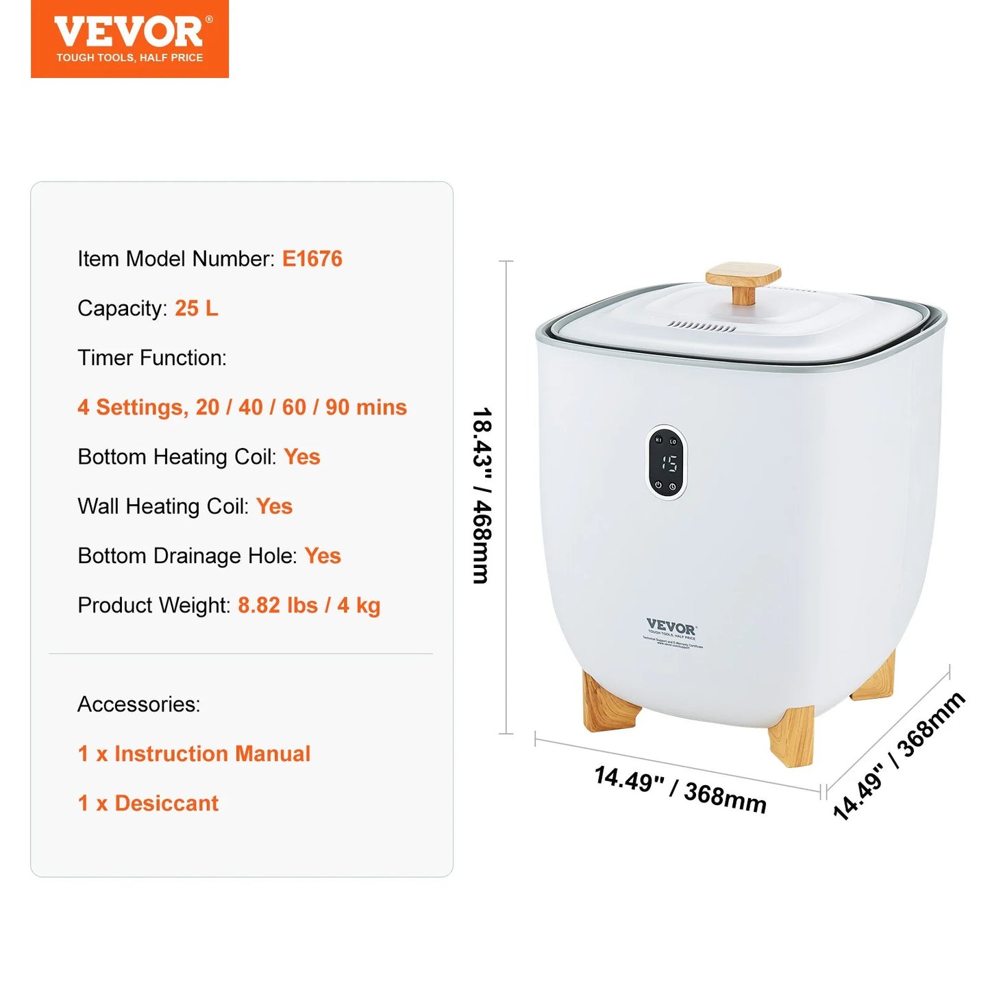 VEVOR 25L Towel Warmer with Dual Heating Modes, Auto Shut Off Timer, Bottom Heating Columns, LED Display - Ideal for Towels, Bathrobes, Blankets, and Pajamas in Bathroom and Spa Settings