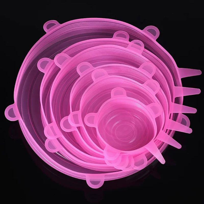 Say Goodbye to Clutter with Our 6 PCS Reusable Silicone Covers – Versatile, Leak-Proof Lids for Kitchen Freshness!