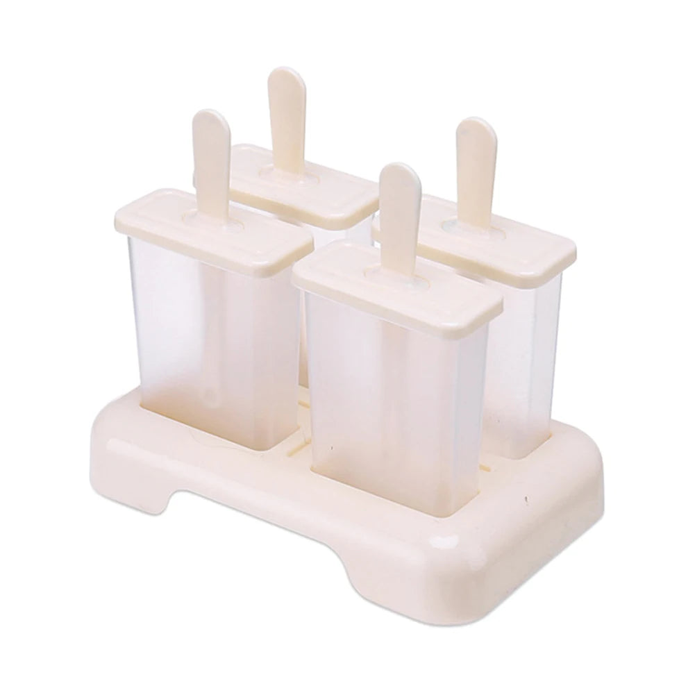 DIY Ice Cream Popsicle Mold - Homemade Ice Cream Maker with Plastic Sticks and Ice Cube Tray Kitchen Gadget
