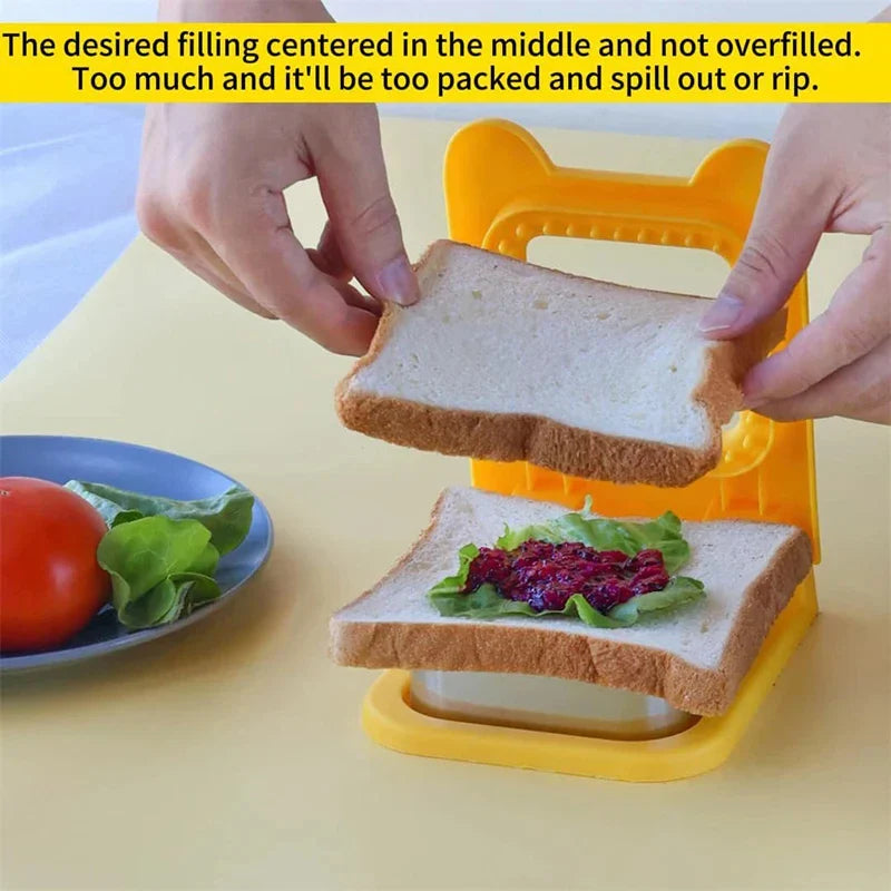 Professional Sandwich Cutter and Sealer with Stainless Steel Blade - Circular Mold for Kids' Lunches