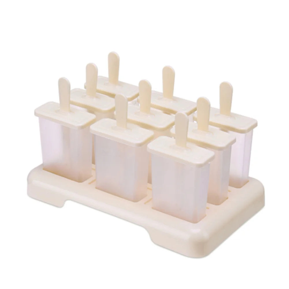 DIY Ice Cream Popsicle Mold - Homemade Ice Cream Maker with Plastic Sticks and Ice Cube Tray Kitchen Gadget
