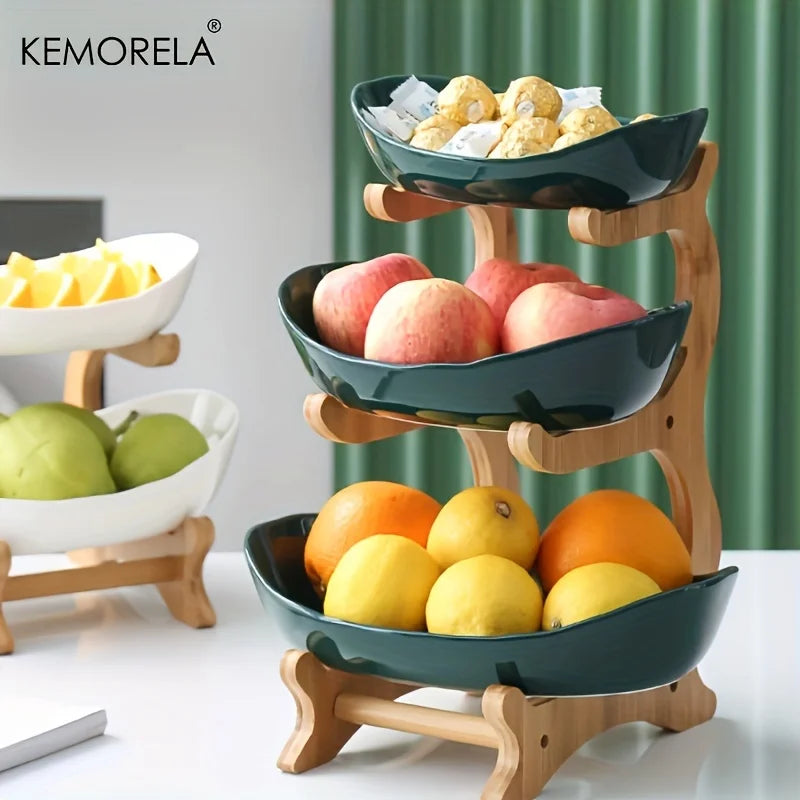 Modern Three-Tier Ceramic Candy and Fruit Dish for Living Room Decor