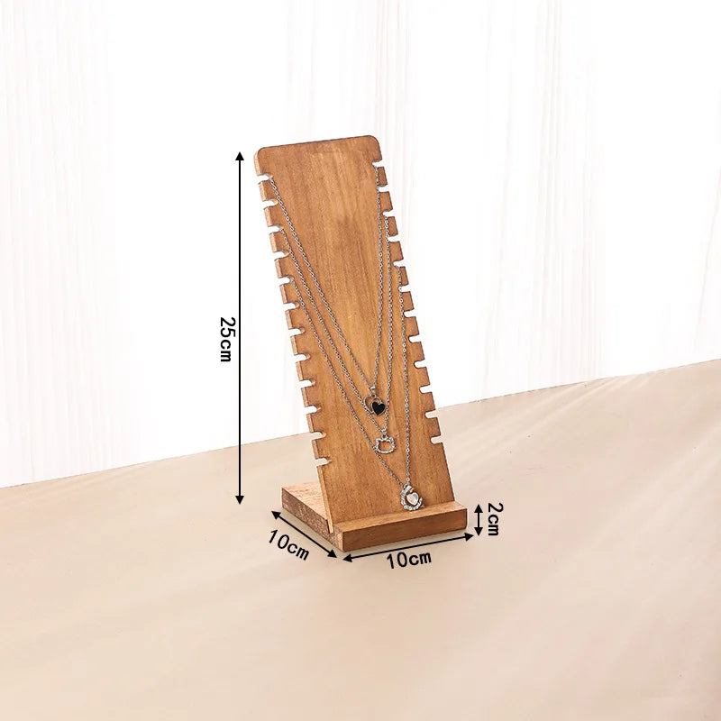 Wooden Jewelry Display Holder Set for Necklaces, Bracelets, Rings, and Earrings - Elegant Organizer for Home and Retail Showcases
