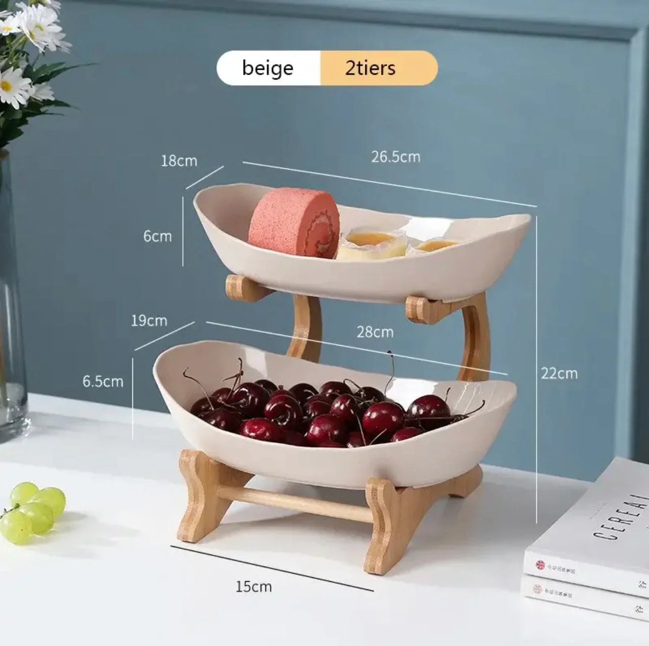 Modern Three-Tier Ceramic Candy and Fruit Dish for Living Room Decor
