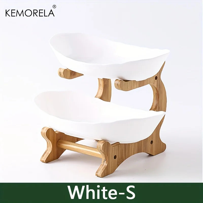 Modern Three-Tier Ceramic Candy and Fruit Dish for Living Room Decor