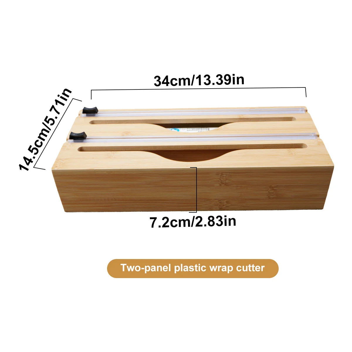 Wrapneat Multi-Functional Kitchen Wrap Organizer with Cutter and Labels for 12" Rolls - Plastic Wrap, Aluminum Foil, and Wax Paper Dispenser