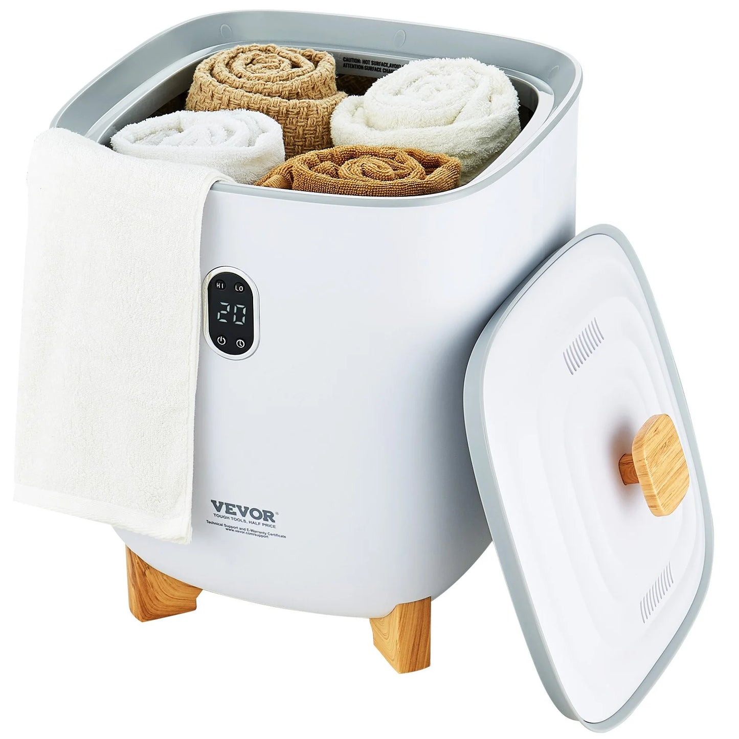 VEVOR 25L Towel Warmer with Dual Heating Modes, Auto Shut Off Timer, Bottom Heating Columns, LED Display - Ideal for Towels, Bathrobes, Blankets, and Pajamas in Bathroom and Spa Settings