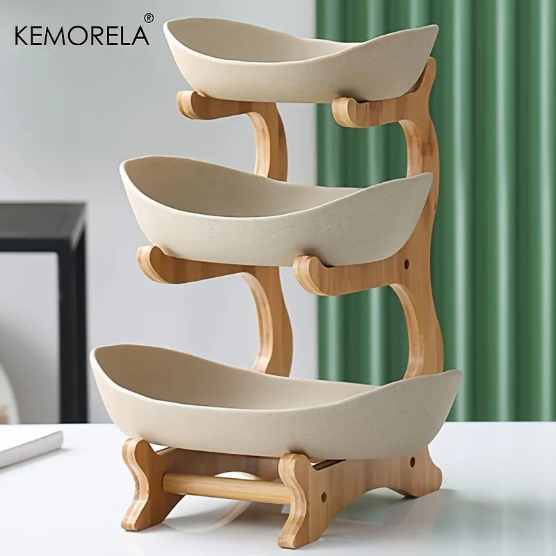Modern Three-Tier Ceramic Candy and Fruit Dish for Living Room Decor