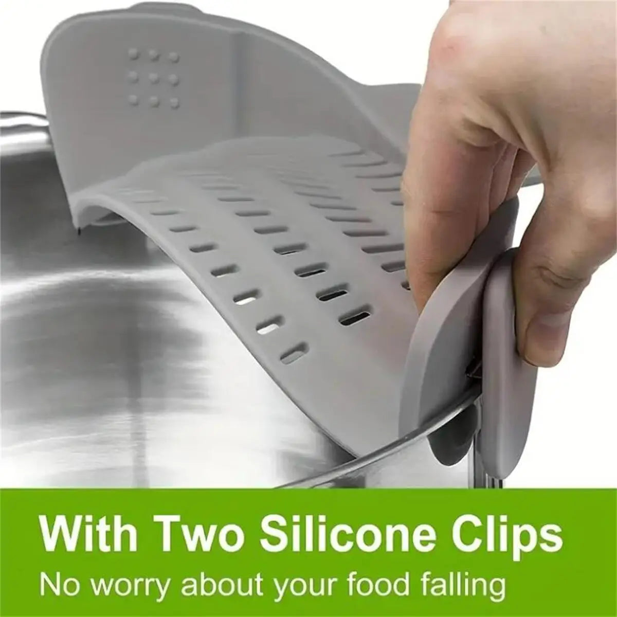 Adjustable Clip-On Strainer for Pots, Pans, and Bowls - Kitchen Essential