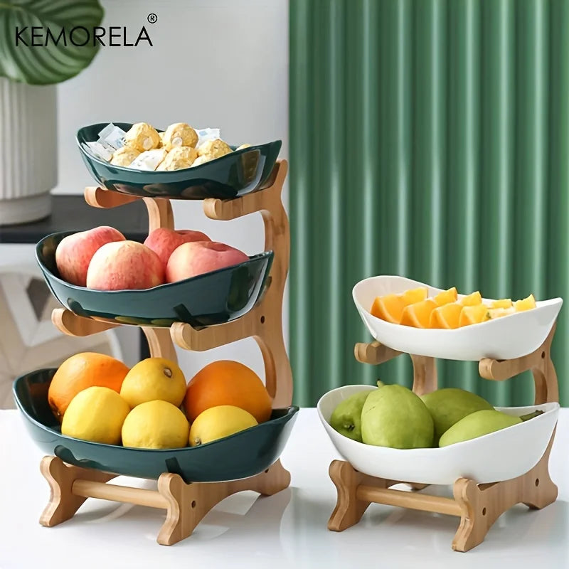 Modern Three-Tier Ceramic Candy and Fruit Dish for Living Room Decor