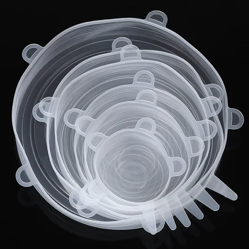 Say Goodbye to Clutter with Our 6 PCS Reusable Silicone Covers – Versatile, Leak-Proof Lids for Kitchen Freshness!