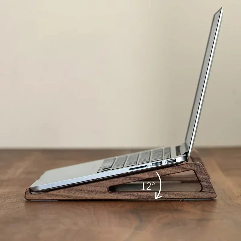 Wooden Vertical Laptop Stand for Desk - Bamboo Design Compatible with MacBook Air/Pro, Dell XPS, Surface Pro, HP, Pixelbook, and Lenovo