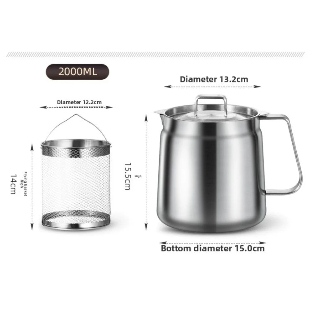 Elevate Your Cooking Experience with the Premium 2L Stainless Steel Deep Fryer Pot - Perfect for Golden French Fries and Crispy Chicken!