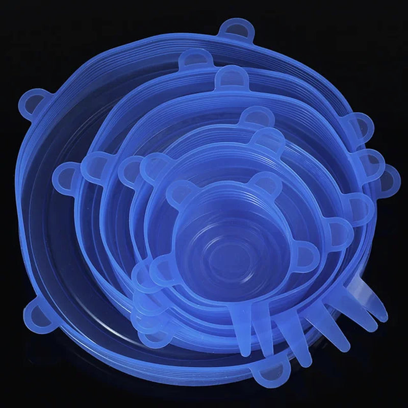 Say Goodbye to Clutter with Our 6 PCS Reusable Silicone Covers – Versatile, Leak-Proof Lids for Kitchen Freshness!