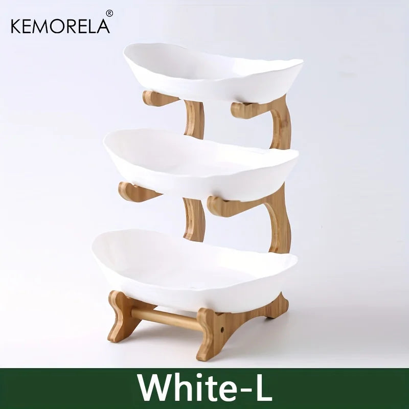 Modern Three-Tier Ceramic Candy and Fruit Dish for Living Room Decor