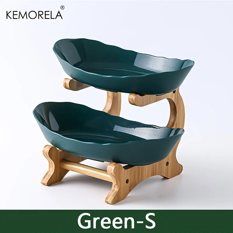 Modern Three-Tier Ceramic Candy and Fruit Dish for Living Room Decor