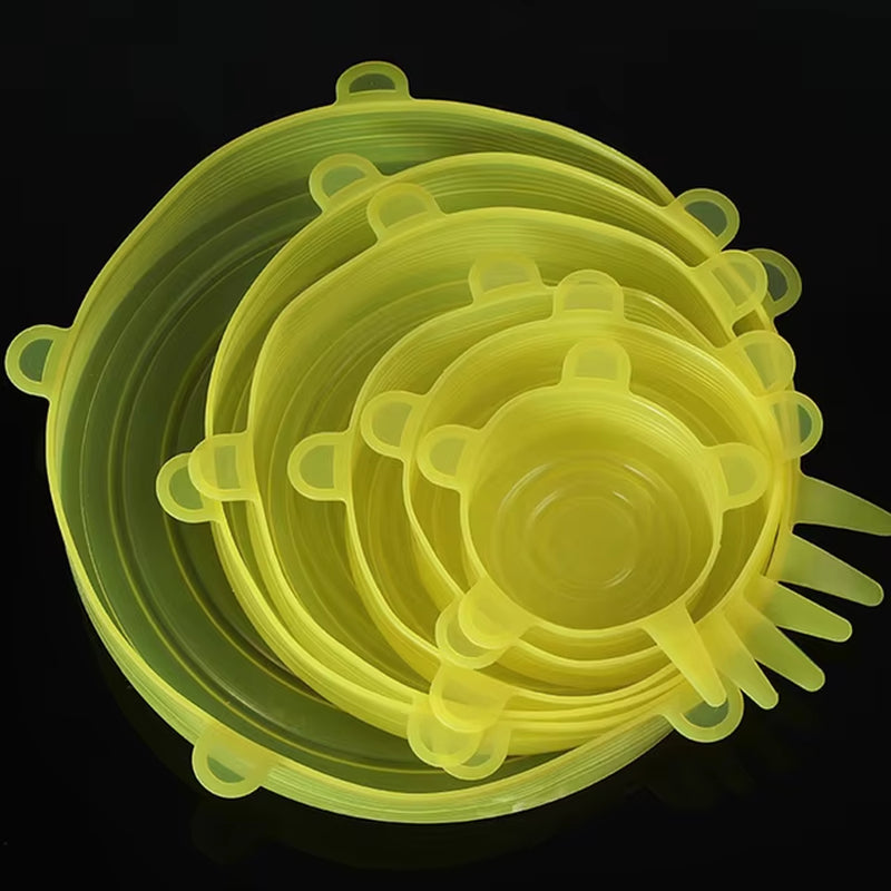 Say Goodbye to Clutter with Our 6 PCS Reusable Silicone Covers – Versatile, Leak-Proof Lids for Kitchen Freshness!