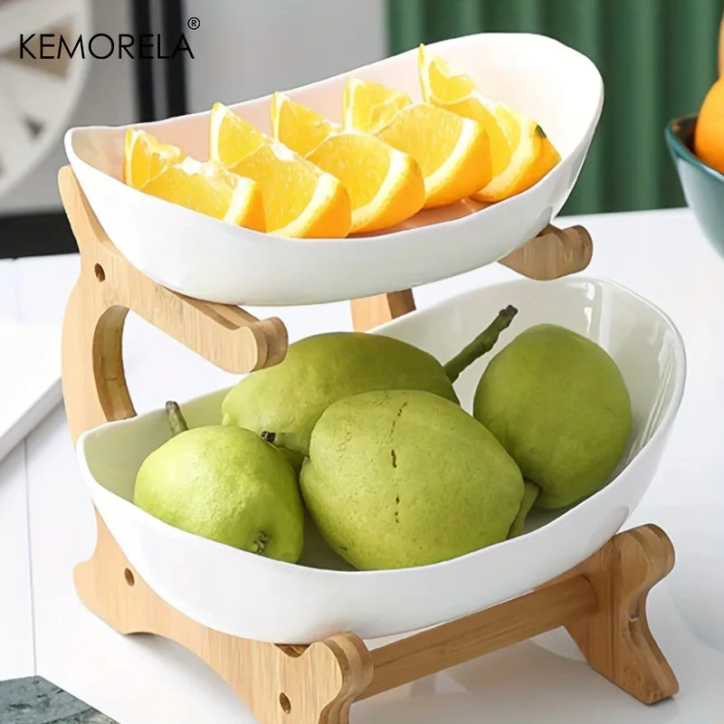 Modern Three-Tier Ceramic Candy and Fruit Dish for Living Room Decor