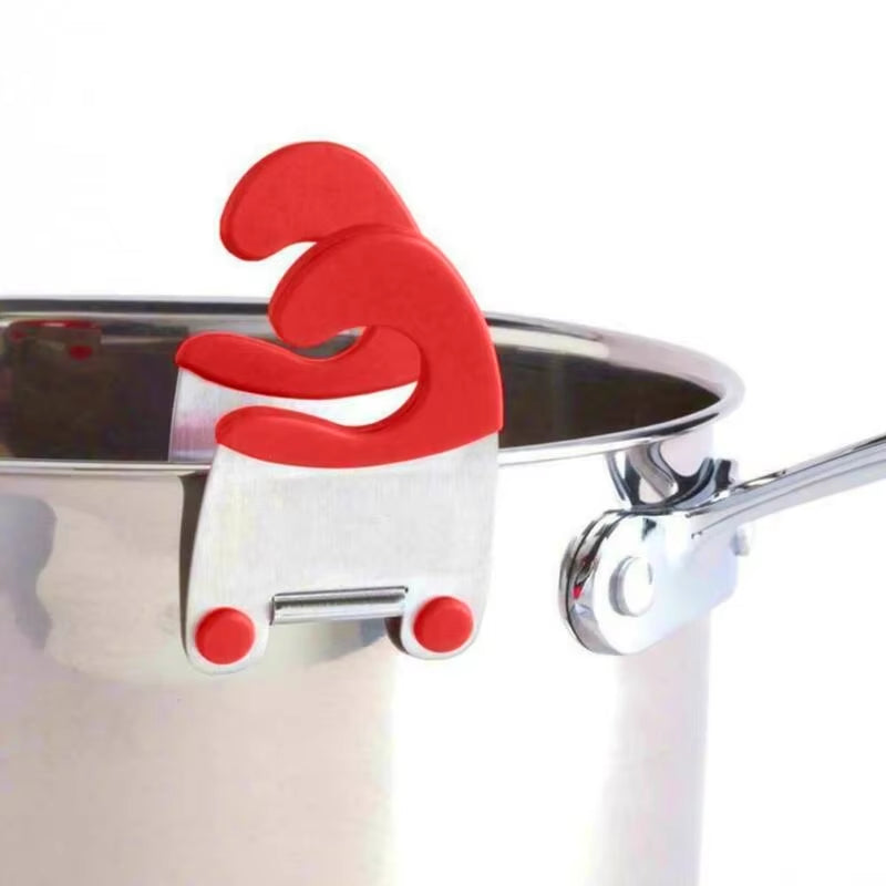 Stainless Steel Pot Side Clips - Anti-Scalding Spoon Holder for Kitchen Use