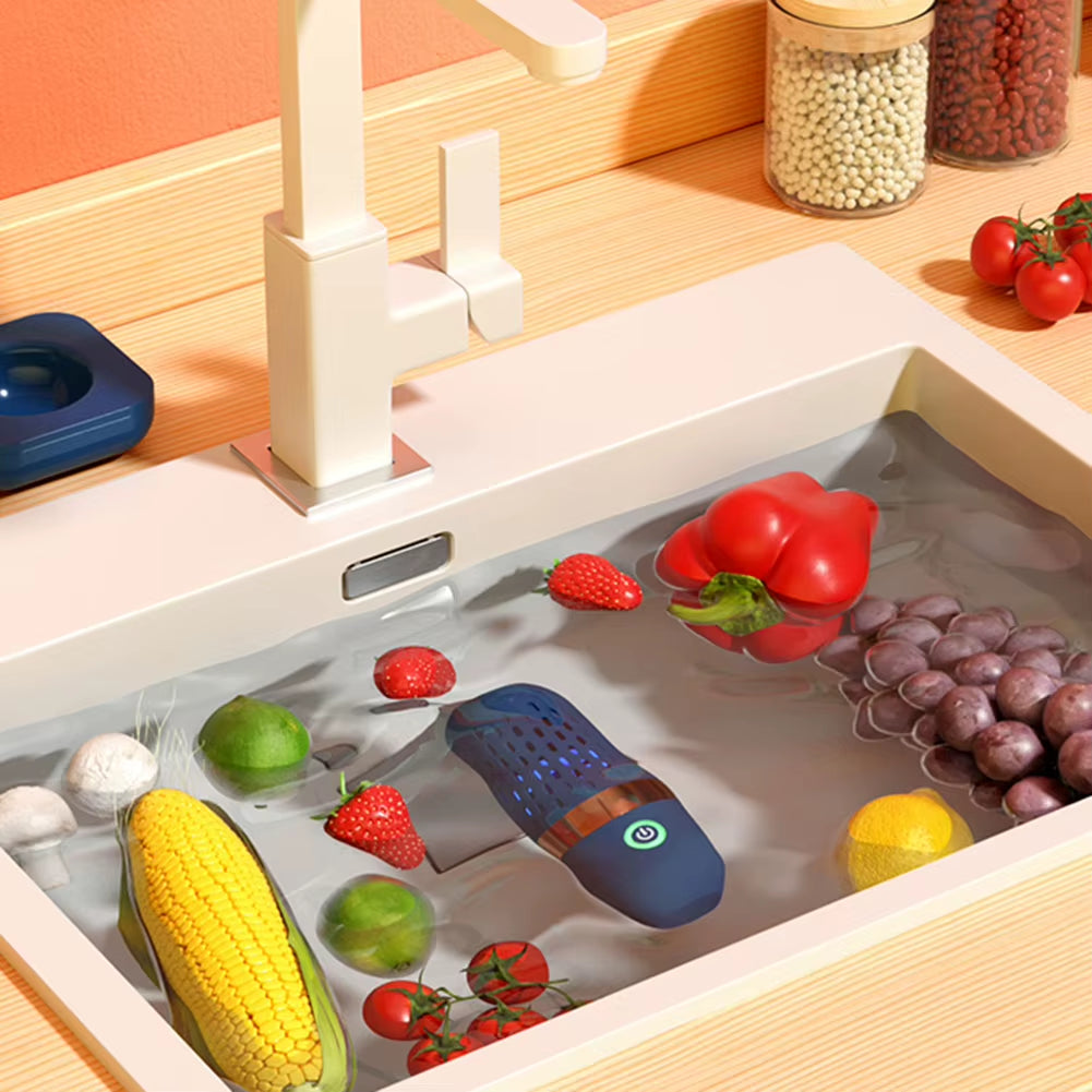 Portable Ultrasonic Fruit and Vegetable Washing Machine - Wireless Food Cleaner for Outdoor Picnics and Pesticide Removal