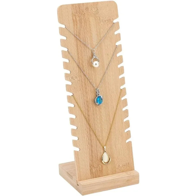 Wooden Jewelry Display Holder Set for Necklaces, Bracelets, Rings, and Earrings - Elegant Organizer for Home and Retail Showcases