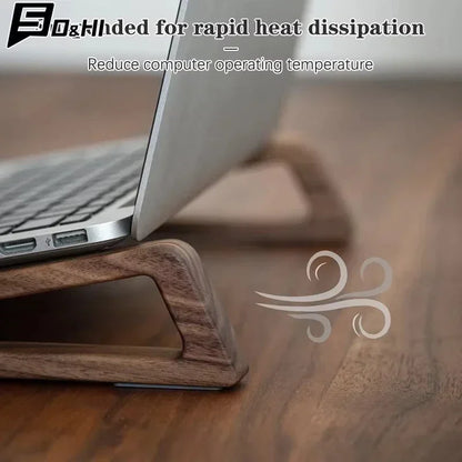 Wooden Vertical Laptop Stand for Desk - Bamboo Design Compatible with MacBook Air/Pro, Dell XPS, Surface Pro, HP, Pixelbook, and Lenovo