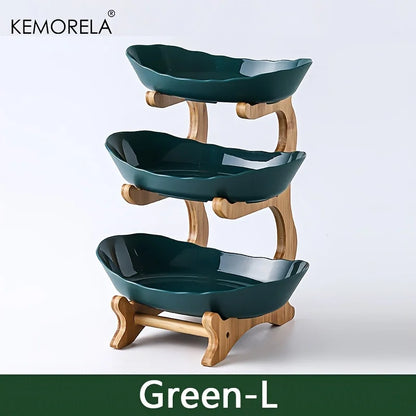Modern Three-Tier Ceramic Candy and Fruit Dish for Living Room Decor