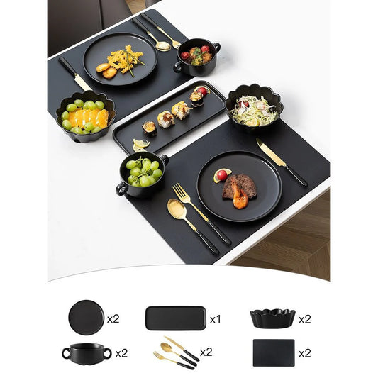 Sophisticated Continental Dining Set with Complete Steak Knife and Dish Collection