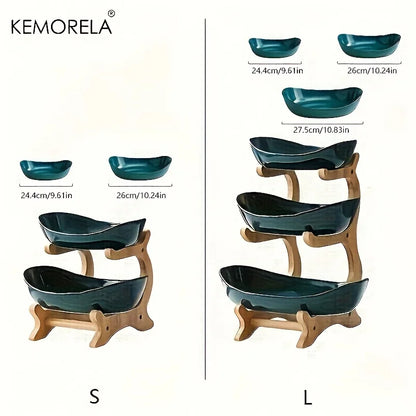 Modern Three-Tier Ceramic Candy and Fruit Dish for Living Room Decor