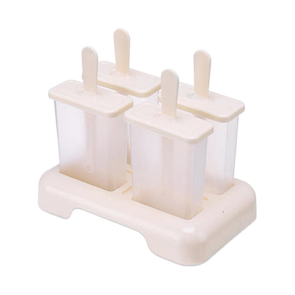 DIY Ice Cream Popsicle Mold - Homemade Ice Cream Maker with Plastic Sticks and Ice Cube Tray Kitchen Gadget