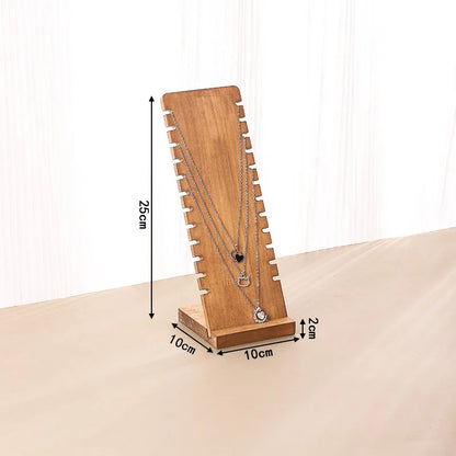 Wooden Jewelry Display Holder Set for Necklaces, Bracelets, Rings, and Earrings - Elegant Organizer for Home and Retail Showcases