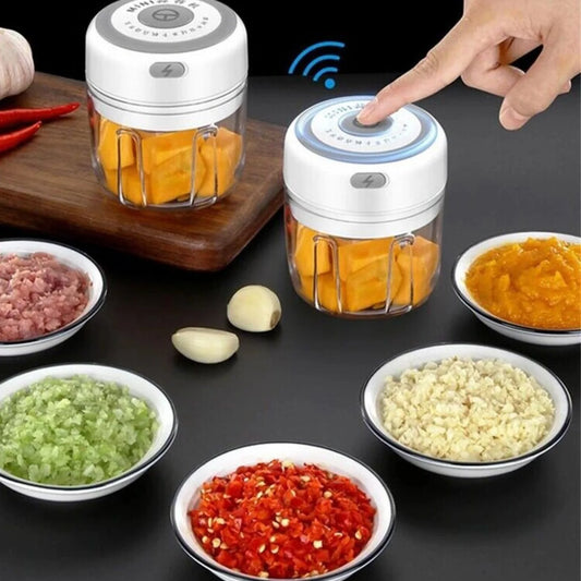 Electric 300ML Garlic Press and Chopper for Vegetables, Fruits, and Meat Mincing
