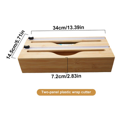 Wrapneat Multi-Functional Kitchen Wrap Organizer with Cutter and Labels for 12" Rolls - Plastic Wrap, Aluminum Foil, and Wax Paper Dispenser