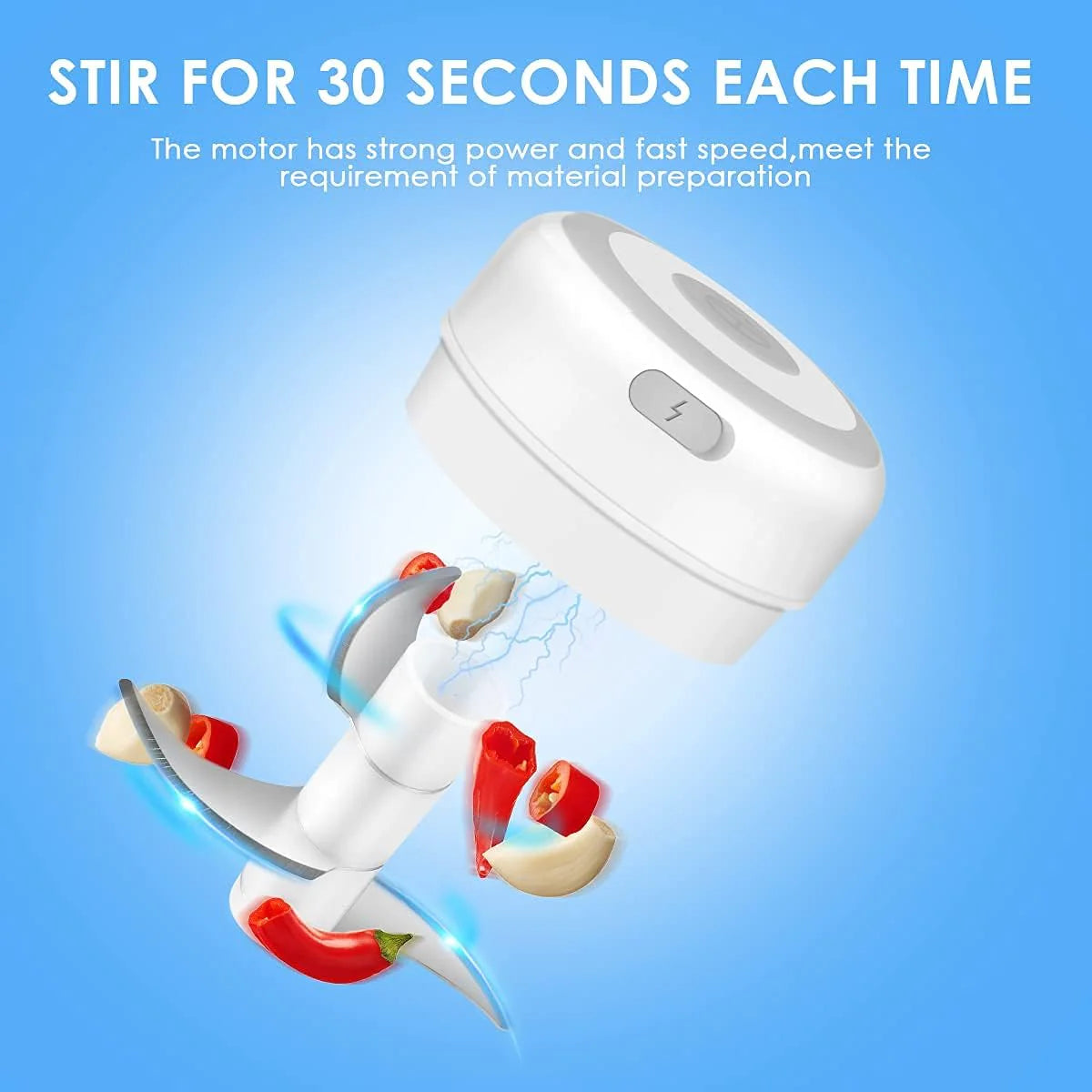 Electric 300ML Garlic Press and Chopper for Vegetables, Fruits, and Meat Mincing