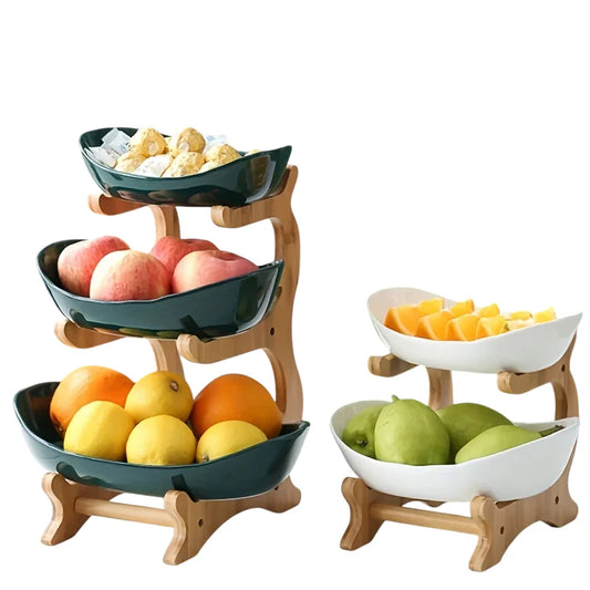 Modern Three-Tier Ceramic Candy and Fruit Dish for Living Room Decor