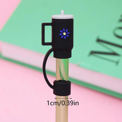 Silicone Drinking Straw Protective Caps with Cute Designs, Available in Sets of 1, 2, 3, 4, or 6 Pieces