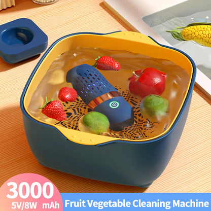 Portable Ultrasonic Fruit and Vegetable Washing Machine - Wireless Food Cleaner for Outdoor Picnics and Pesticide Removal
