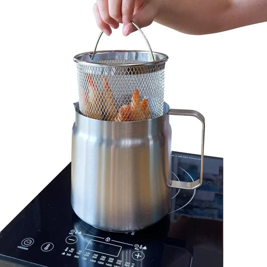 Elevate Your Cooking Experience with the Premium 2L Stainless Steel Deep Fryer Pot - Perfect for Golden French Fries and Crispy Chicken!