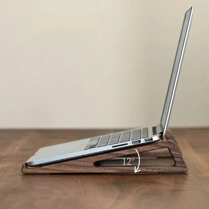 Wooden Vertical Laptop Stand for Desk - Bamboo Design Compatible with MacBook Air/Pro, Dell XPS, Surface Pro, HP, Pixelbook, and Lenovo