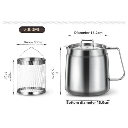Elevate Your Cooking Experience with the Premium 2L Stainless Steel Deep Fryer Pot - Perfect for Golden French Fries and Crispy Chicken!