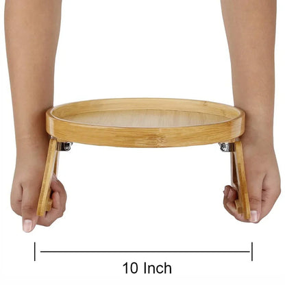 Sofa Armrest Clip-On Tray Table, Foldable Design for Drinks, Remote Control, and Snacks Holder